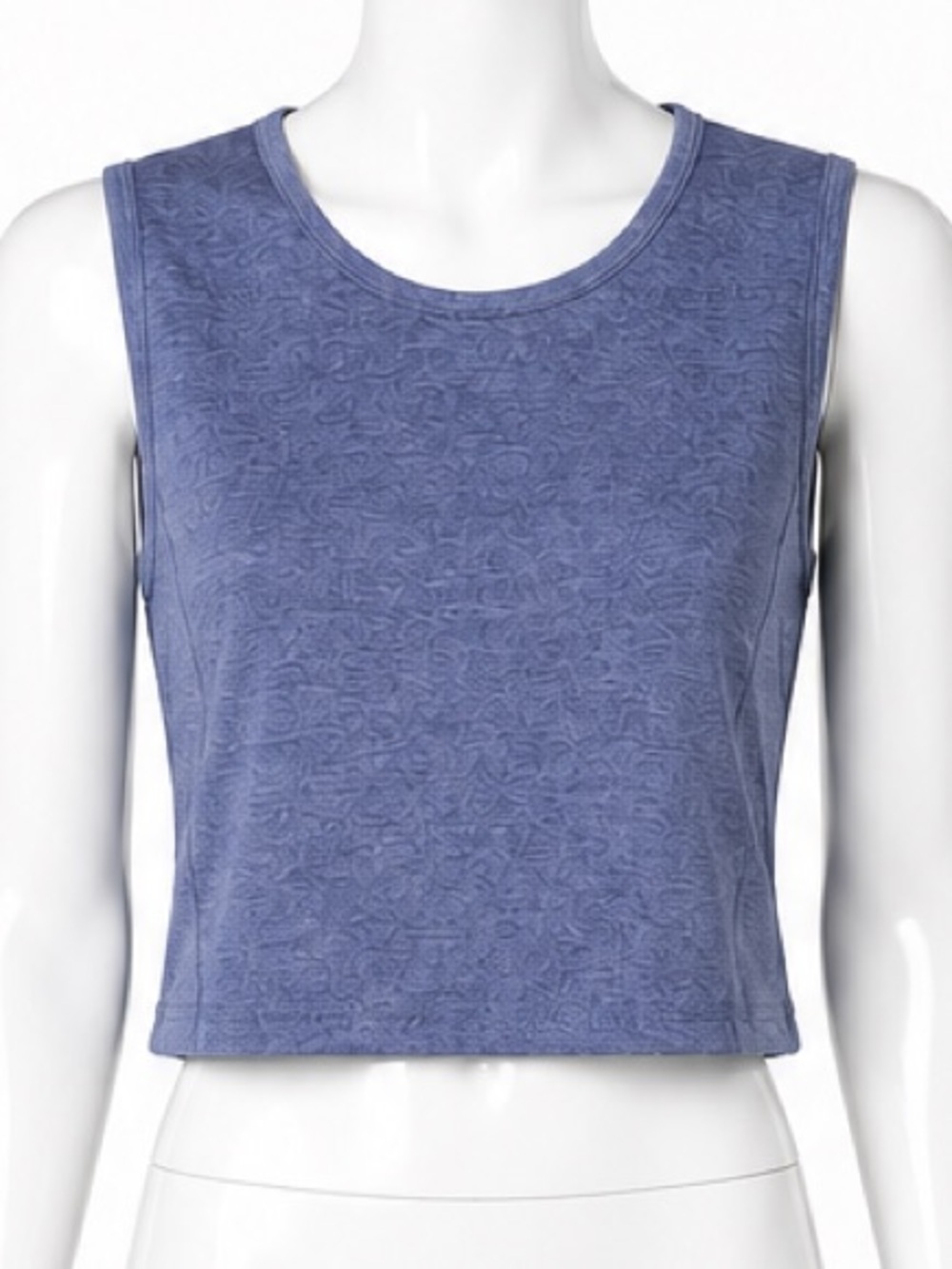 Zobha Sleeveless athletic Cropped Tank Top in Heathered Blue size medium